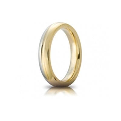 Fede UNOAERRE Oro Bicolore 18 Kt. 750 Mod. Eclissi Gr. Da 6,70 a 7,20