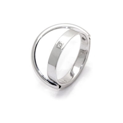 White Gold Engagement  Ring mod. Creta mm. 3,8