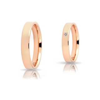 Rose Gold Engagement Ring 4 mm. Confort Flat