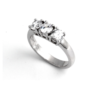 1,17 Ct Natural Diamonds Trilogy Ring 18Kt. White Gold