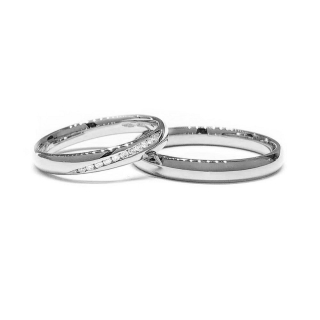 White Gold Wedding Ring mod. Confort mm. 3