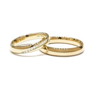 Yellow Gold Wedding Ring mod. Confort mm. 4