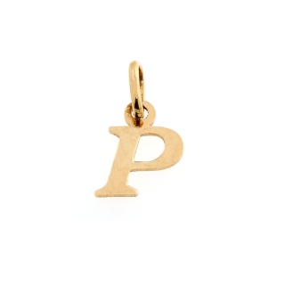 18 Kt Yellow Gold Pendant P Letter  (1,5 Cm)