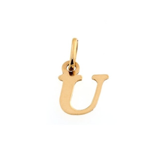 18 Kt Yellow Gold Pendant U Letter  (1,5 Cm)