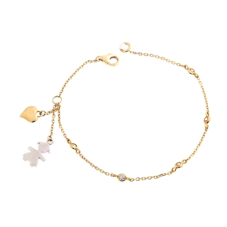 18 Kt. 750 mill. White and Yellow Gold Bracelet - 19 Cm