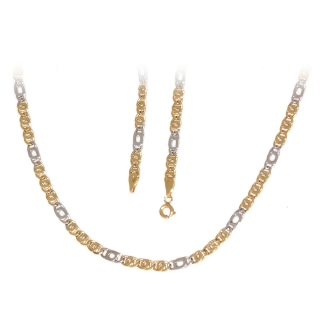 18 Kt White and Yellow Gold Necklace - 50 Cm