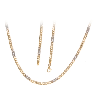 18 Kt White and Yellow Gold Necklace - 50 Cm