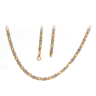 18 Kt White and Yellow Gold Necklace - 50 Cm