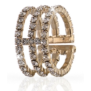 UNOAERRE - Yellow Brass Ring with Cubic Zirconia