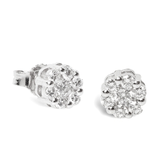 18 kt White Gold Earrings with F/VVS Natural Diamonds.