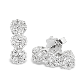 18 kt White Gold Earrings with F/VVS Natural Diamonds.