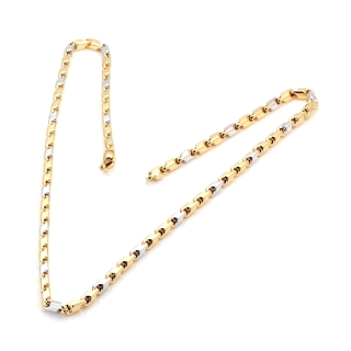 18 Kt White and Yellow Gold Necklace - 50 Cm