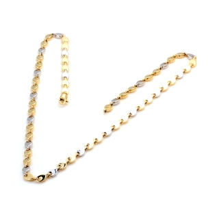 18 Kt White and Yellow Gold Necklace - 50 Cm