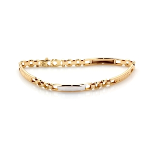 18 Kt. 750 mill. White and Yellow Gold Bracelet - 21 Cm