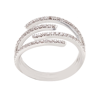 18 Kt White Gold Ring with Natural DiamondsKt. 0,36 F-VVS