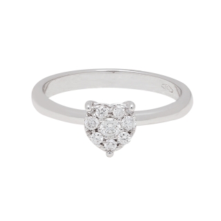 18 Kt. White Gold Ring with 0,10 Ct. Natural Diamonds
