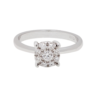 18 Kt. White Gold Ring with 0,14 Ct. Natural Diamonds