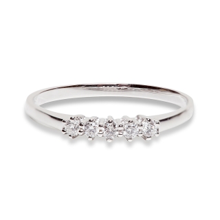 18 Kt. White Gold Ring with 0,12 Ct. Natural Diamonds