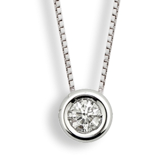 18 Kt. Gold Pendant with 0,02 Ct. Natural Diamond