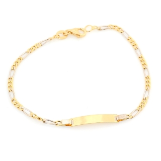 Bracciale Bimbo in Oro Giallo e Bianco 18 Kt. 750 Mill. - 16 Cm.