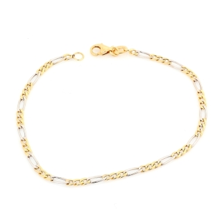 Bracciale Bimbo in Oro Giallo e Bianco 18 Kt. 750 Mill. - 16 Cm.