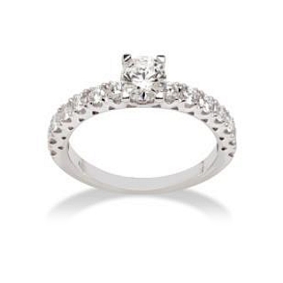 18 Kt. White Gold Solitaire with F VS 0,50 Ct. Natural Diamonds