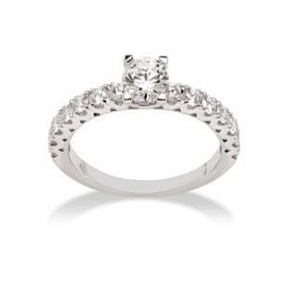 18 Kt. White Gold Solitaire with F VS 0,95 Ct. Natural Diamonds