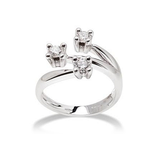 18 Kt. White Gold Trilogy with F VS 0,45 Ct. Natural Diamonds