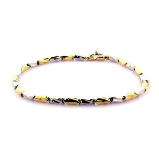 Bracciale in Oro bicolore 18 Kt. 750 mill. - 21 Cm.