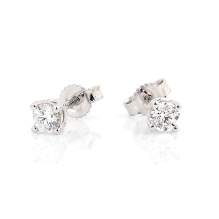 18 KT White Gold Earrings with diamonds kt. 0,46