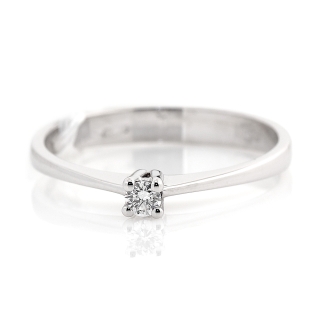 750 Mill. White Gold Ring with 0,07 Ct. F-Vs Diamond
