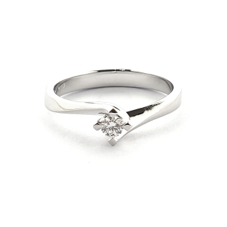 750 Mill. White Gold Ring with 0,07 Ct. F-Vs Diamond