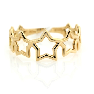 750 Mill. Yellow Gold Ring Size N-3/4