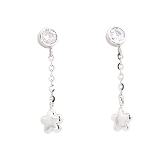 18 Kt White Gold Earrings with Cubic Zirconia