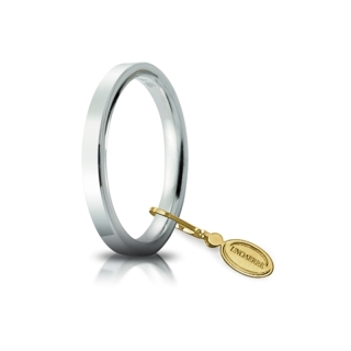 Fede UNOAERRE Oro Bianco 18 Kt. 750 mod. Cerchio di Luce 2,5 mm.