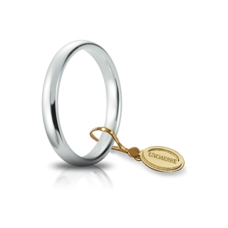 UNOAERRE Wedding Ring in 18k White Gold mod. Comoda 3 mm. Gr. 3,60 to 4,60