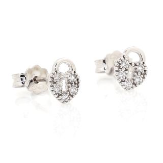 18 Kt White Gold Earrings with Cubic Zirconia