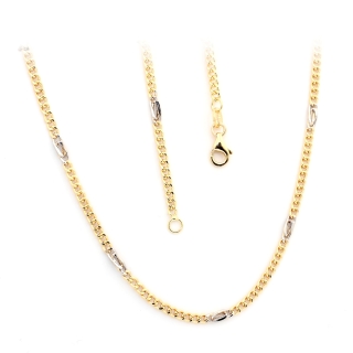 Collana in Oro Bianco e Giallo 18 Kt. 750 Mill. - 50  Cm