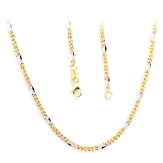 18 Kt White and Yellow Gold Necklace - 50 Cm