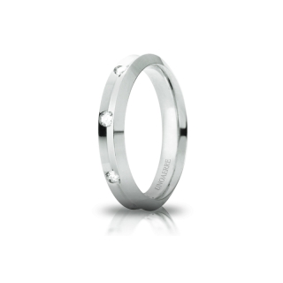 Fede UNOAERRE Oro Bianco 18 Kt. 750 mod. Corona con 8 Diamanti Kt. 0,16