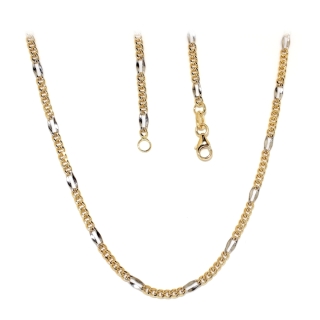 18 Kt White and Yellow Gold Necklace - 50 Cm