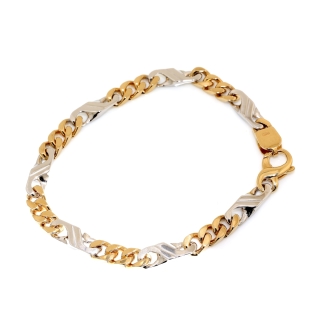 Bracciale in Oro bicolore 18 Kt. 750 mill. - 21 Cm.