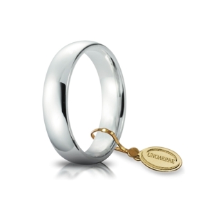 Fede UNOAERRE Oro Bianco 18 Kt. 750 mod. Comoda 5 mm. Gr. da 7,00 a 9,30