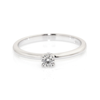 750 Mill. White Gold Ring with 0,14 Ct. F-Vs Diamond