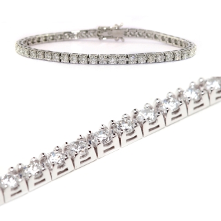 0,60 Ct Natural Diamonds Tennis Bracelet18Kt. White Gold