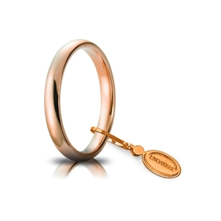UNOAERRE Wedding Ring in 18k Rose Gold Mod. Confort 3 mm. Gr. 3,60 to 4,60