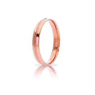 Fede UNOAERRE Oro Rosa 18 Kt. 750 Mod. Lyra Linea Brillanti Promesse