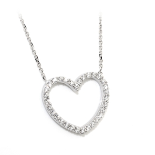 Collana in oro Bianco 18 Kt. 750 mill. e Cubic Zirconia