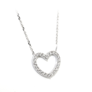 Collana in oro Bianco 18 Kt. 750 mill. e Cubic Zirconia