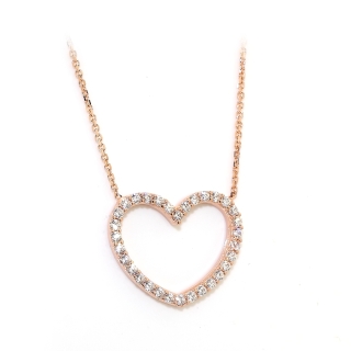 Collana in oro Rosa 18 Kt. 750 mill. e Cubic Zirconia